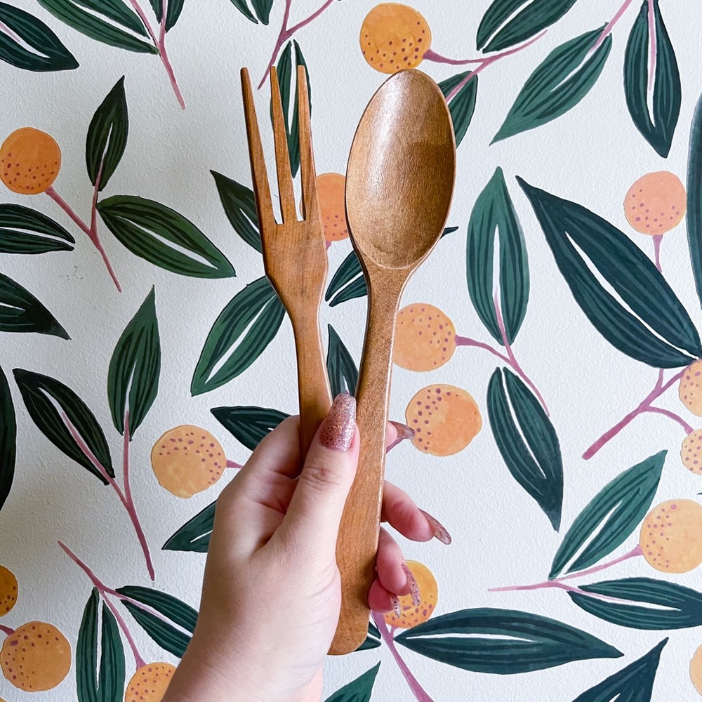 Wooden Kitchen Utensils for serving vintage